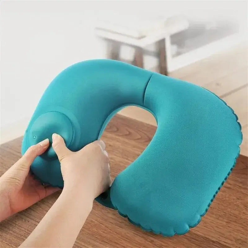 U Shape Neck Cushion Automatic Air Inflatable Pillow
