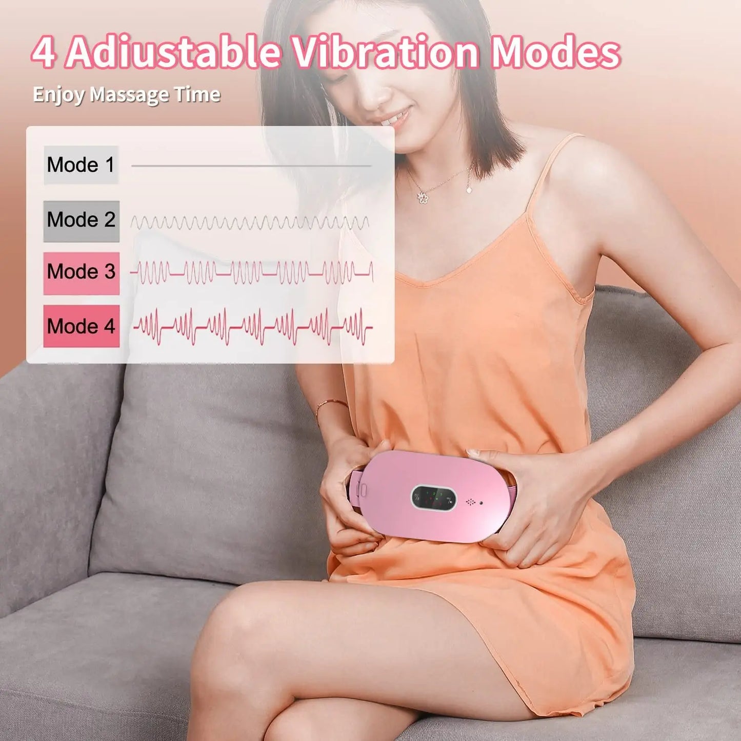 Women in Period Menstrual Heating Pad Massage Belt